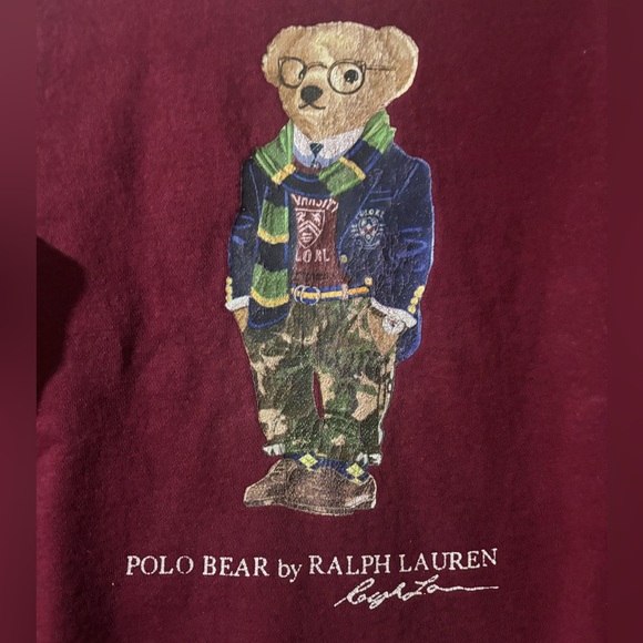 Polo by Ralph Lauren Preppy Bear Fleece Sweatshirt Crewneck Sweater - Picture 5 of 9
